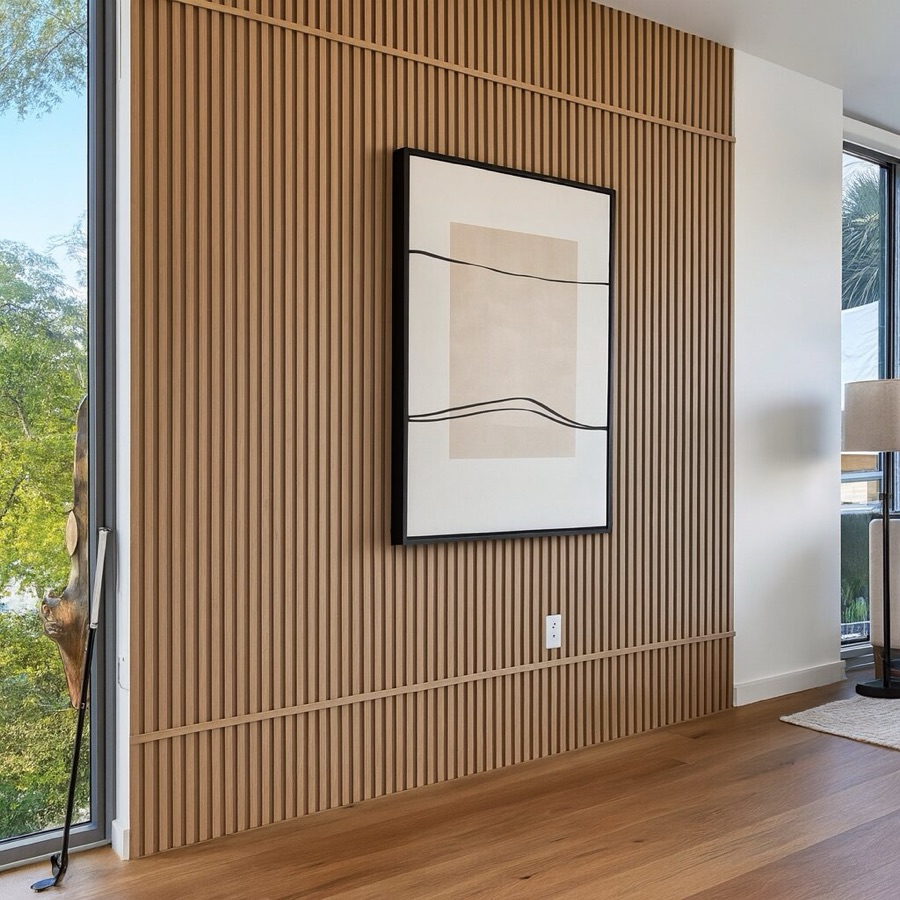 Room with BTO slatted panels