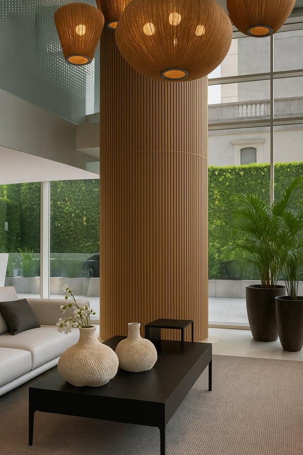 Room with BTO slatted panels