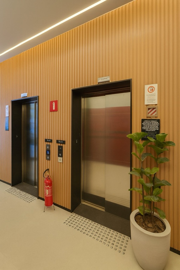Room with BTO slatted panels